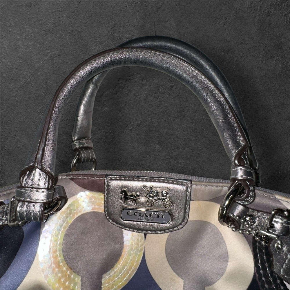 Coach Bag Purse Silver, Brown and Purple #H1120-19179 -‎ Preowned - Picture 11 of 16
